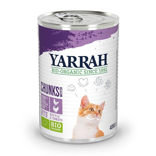 Yarrah Bio Biter 1 X 405 G Økologisk Kylling & Økologisk Kalkun Med Økologisk Brennesle & Økologiske Tomater