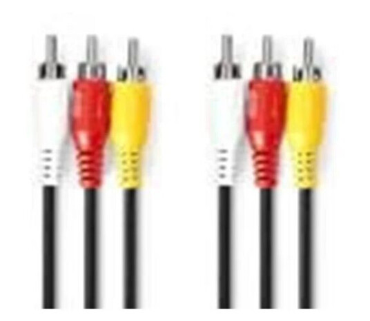 Nedis Composite Video Cable | Nickel Plated | 480p | 1.50 m | Round | PVC | Black
