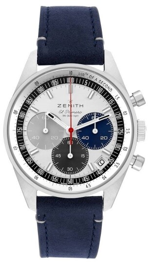 Zenith Herreklokke 03.3200.3600 69.C902 El Primero Hvit/Lær Ø38 mm