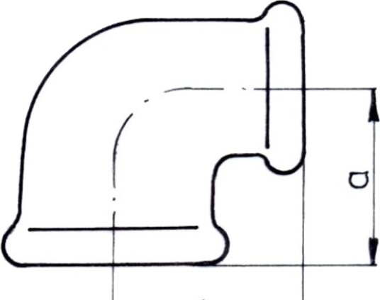 O°Delwnia Zawiercie 90° Reduksjonsalbue A1 3/4 X 1/2" Sinkbelagt