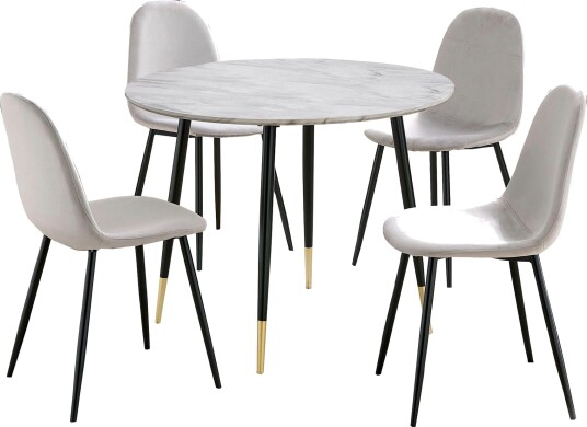 Oktoos Spisegruppe 100 cm - Lysegrå/Hvit