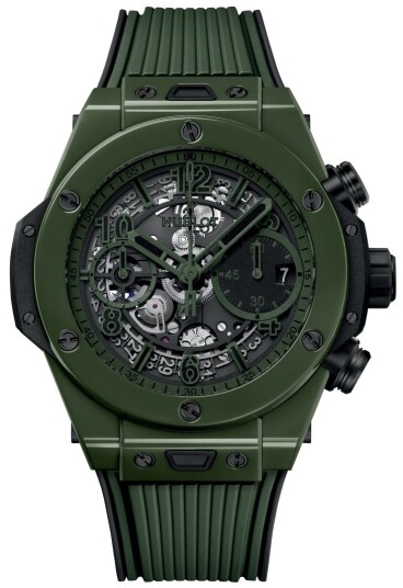 Hublot Herreklokke 441.GX.5210.RX Big Bang 42mm Unico Grønn/Gummi Hublot Herreklokke 441.GX.5210.RX Big Bang 42mm Unico Grønn/Gummi
