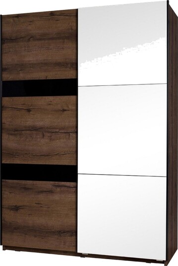 Najera Garderobe 150x68,5x215 cm - Eik | Svart