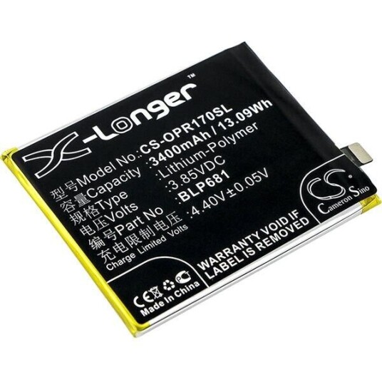 OPPO R17 Dual SIM TD-LTE batteri (3400 mAh 3.85 V, Sort)