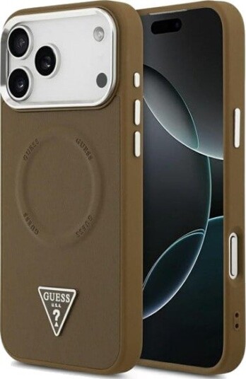 GUESS Triangle Logo MagSafe case for iPhone 17 Pro - brown