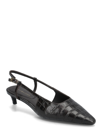 Tommy Hilfiger Croc Slingback Slanted Heel - Black - 36 Tommy Hilfiger Croc Slingback Slanted Heel - Black - 36