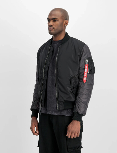 Alpha Industries Ma-1 Camo Back Embroidery - Black - L Alpha Industries Ma-1 Camo Back Embroidery - Black - L