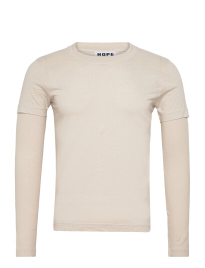 Hope Peel Longsleeve Ecru Hemp Rib Beige 48 Hope Peel Longsleeve Ecru Hemp Rib Beige 48