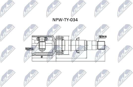 Nty Drivknute drivaksel NTY NPW TY 034