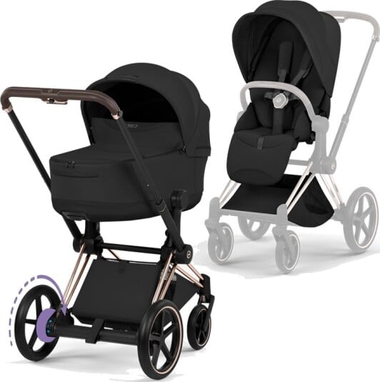 Cybex ePriam Style Collection Komplett Barnevogn New Generation Rose Gold/Sepia Black