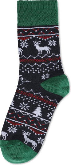Alpacasocks&Co Winter Funny Kids Reindeer 1 Pack   Green   37 39