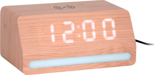 KARLSSON Alarm Clock Retro W. Light Led Light Wood Veneer Beige H 7.5CM