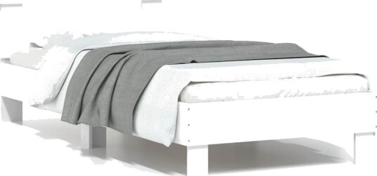 vidaXL Sengeramme med hodegavl og LED-lys hvit 75x190 cm 8721012241008 vidaXL Sengeramme med hodegavl og LED-lys hvit 75x190 cm 8721012241008