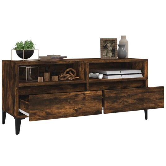 vidaXL TV-benk røkt eik 100x34,5x44,5 cm konstruert tre vidaXL TV-benk røkt eik 100x34,5x44,5 cm konstruert tre