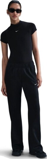 Nike Treningsbukser Nsw Windrunner Mid rise Slim Knit   Svart/hvit Kvinner størrelse Medium