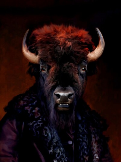 Plakat Regal Bison Portrett