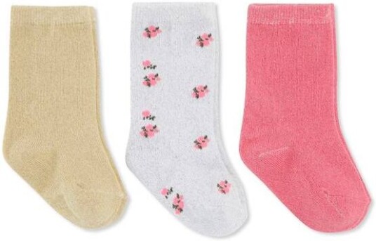 Konges Sløjd 3-Pack Jacquard Lurex Socks Strawberry Pink