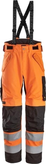Snickers Workwear 6630-5504 Arbeidsbukse varsel, oransje/svart S, Klær