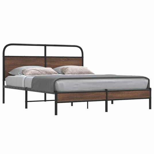  Sengeramme uten madrass brun eik 150x200 cm konstruert tre 8721158565600