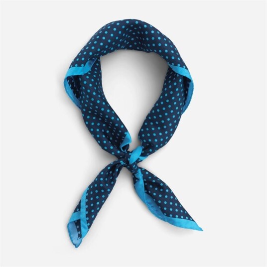Neck Scarf Silk Blue Dots