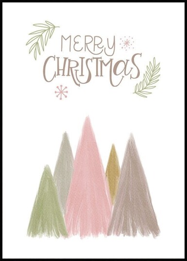 Merry Christmas Trees 1 Poster Plakat / 70x100cm