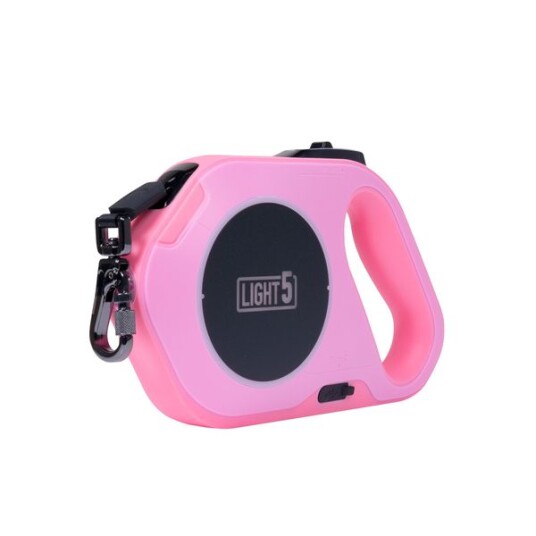 Hundebånd Light5 Doggo Led Leash 5 M Rosa