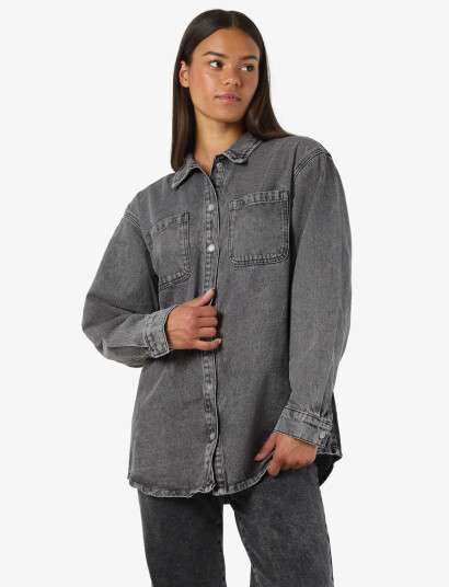NOISY MAY Nmalva L/S Dnm Shacket Az450Mg Noos - Grey - S