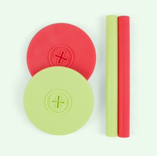 COGNIKIDS Sip Sugerør &  Lokk 2-pack Apple/Rose