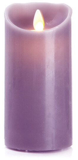 Kubbelys m/voks LED lilla H:15 Ø:7,5cm