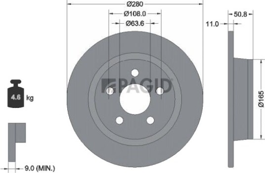 PAGID 56264NC Bremseskive