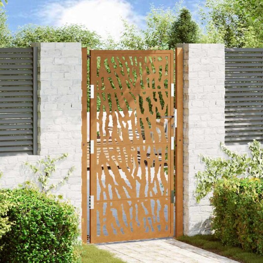 Hageport 105x180 cm oksidert stål spordesign