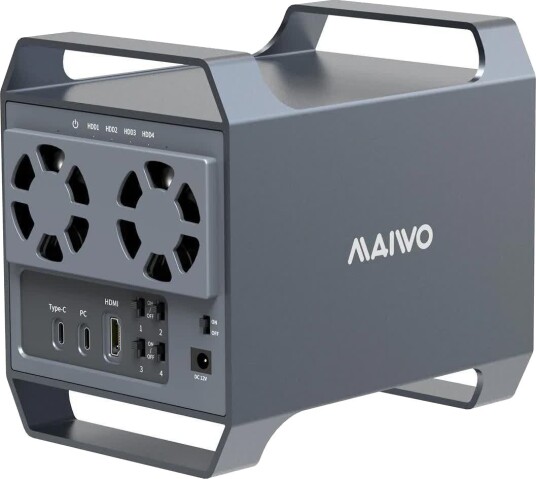 Maiwo 4-bay DAS harddiskkabinett USB-C 10 Gbps uten RAID
