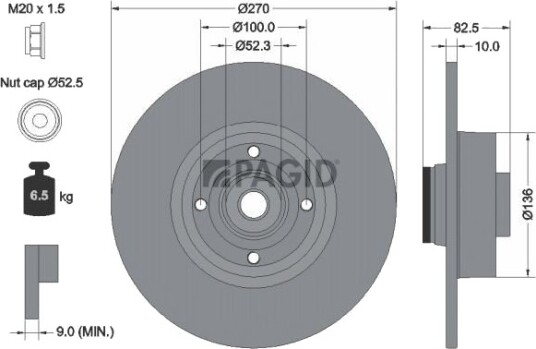 PAGID 54545NC Bremseskive