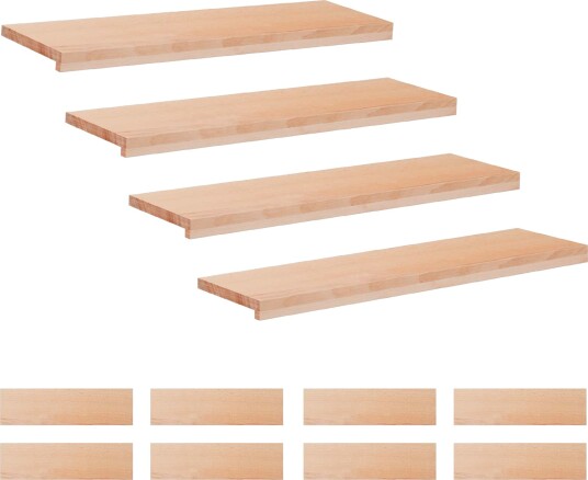 vidaXL Trappetrinn 12 stk. 90 x 30 x 2 cm Naturlig Massiv bøketre