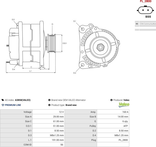 AS-PL A3858(VALEO) Dynamo AS-PL A3858(VALEO) Dynamo