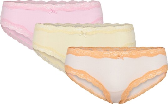 Lindex 3 Pack Brazilian Briefs With Low Waist Pink XL