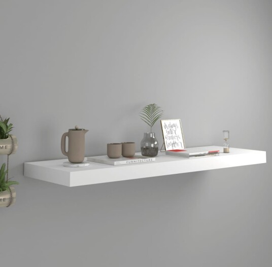 vidaXL Flytende vegghylle hvit 80x23,5x3,8 cm MDF vidaXL Flytende vegghylle hvit 80x23,5x3,8 cm MDF