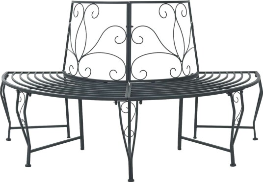 vidaXL Trebens 4 seter 160 x 80 x 89 cm steel Sølvgrå halvrund
