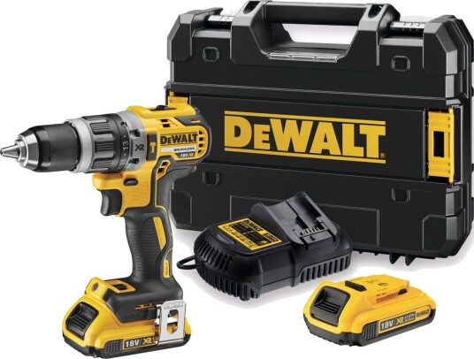 Dewalt 18v xr slag-/skrutrekker/drill dcd796d2 i tstak koffert med 2 x 18v 2,0ah batterier & lader