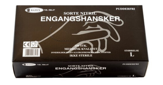 Hanske-Companiet Hanske pudderfri xl sort nitril