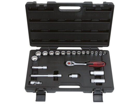 Ks Tools 911.3995, Støpselsett, 3/8", 22 Hoder, Kromvanadiumstål, 2 Kg