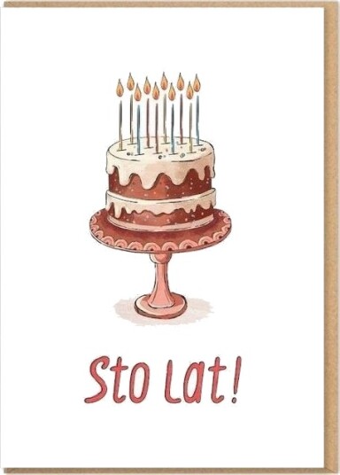 Nadwyraz.Com Gratulasjonskort Kake 100 År
