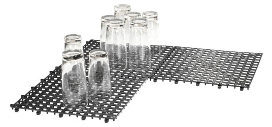 PULSIVA Barmatte Quad; 32x32x1.5 cm LxBxH; Svart; 4 Stykk / Forpakning
