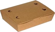 Pølseæske Stor L200xb140xh50mm Pap Med Låg Brun/Hvid,2 Ps X 85 Stk/Krt