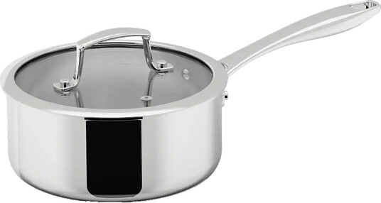 Dorre Saucepan With Glass Lid 3 Ply 18*8 Cm 2 L   Silver   18X 35X 9