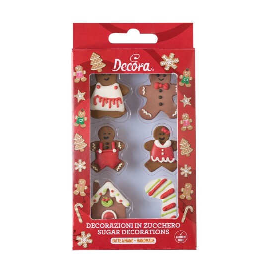 Decora Spiselig Kakepynt  Pepperkakefigurer Pk/6 