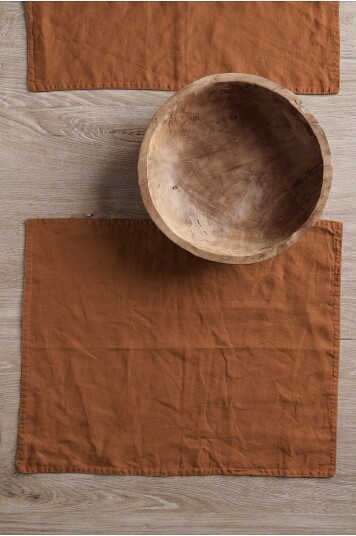 Ellos Home Bordbrikke Malva 2 pk i 100% lin Orange