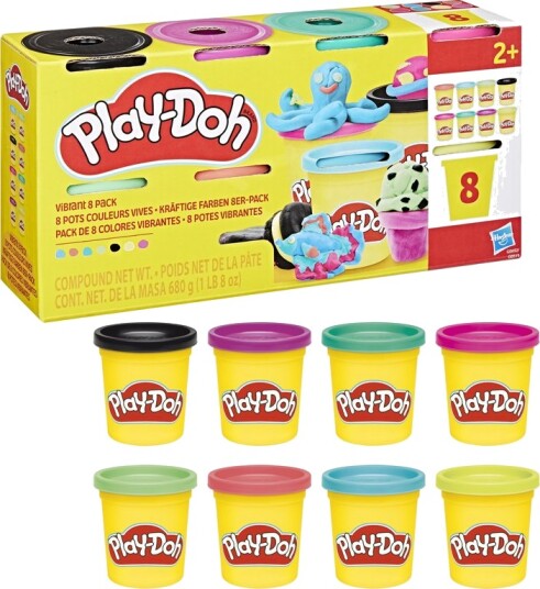 Play Doh Vibrant 8 Pack Solid 680G Play Doh Vibrant 8 Pack Solid 680G