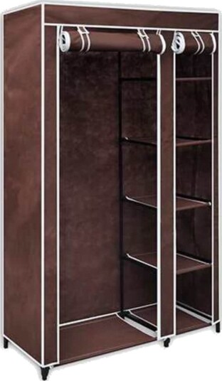 vidaXL Garderobe stoff brun