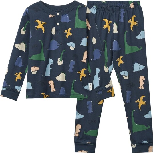 Liewood Wilhelm Grow Printed Pyjamas Set Navy 122/128